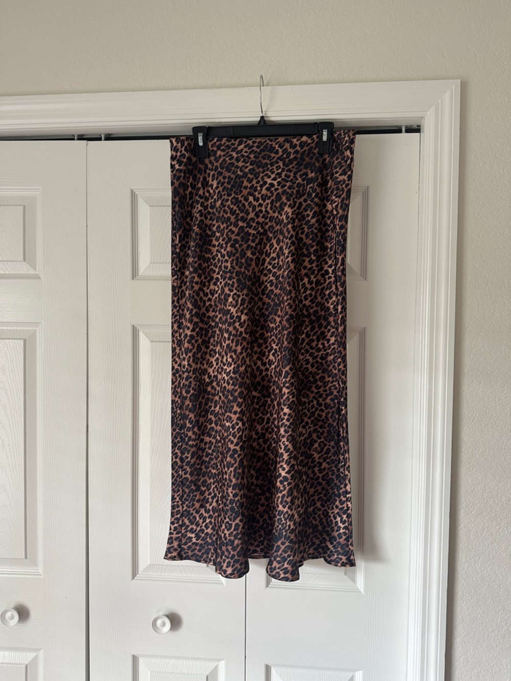 Rachel Zoe Leopard-Print Satin Maxi Skirt in Brown and Black